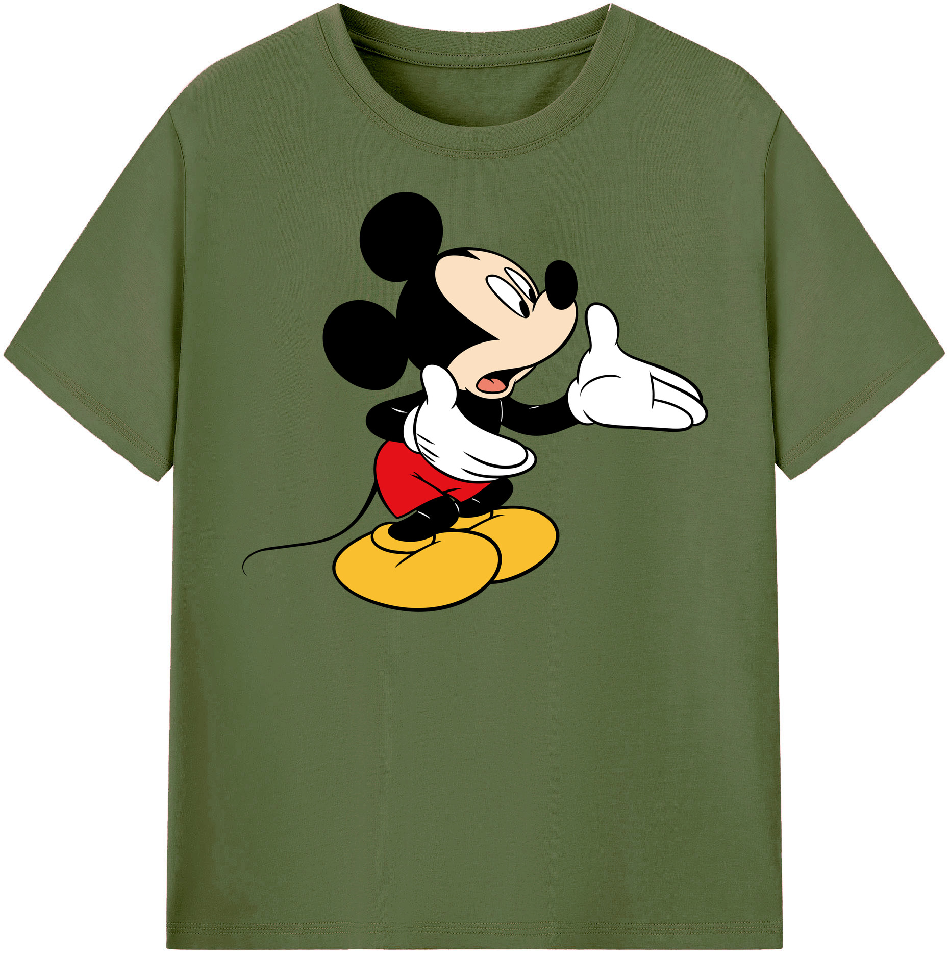 （画像用） ミッキーマウス Mickey Mouse 綿100％半袖Tシャツ（フロントプリント）